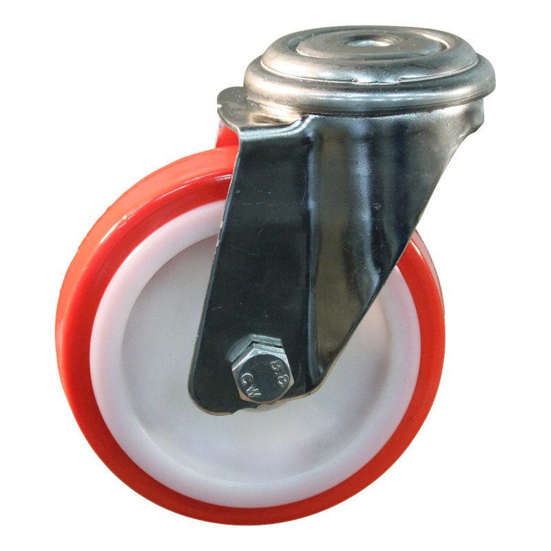roulette pivotante 125mm série 27 ᠆ 31 trou pour boulon roulement à aiguilles éxécution inox
