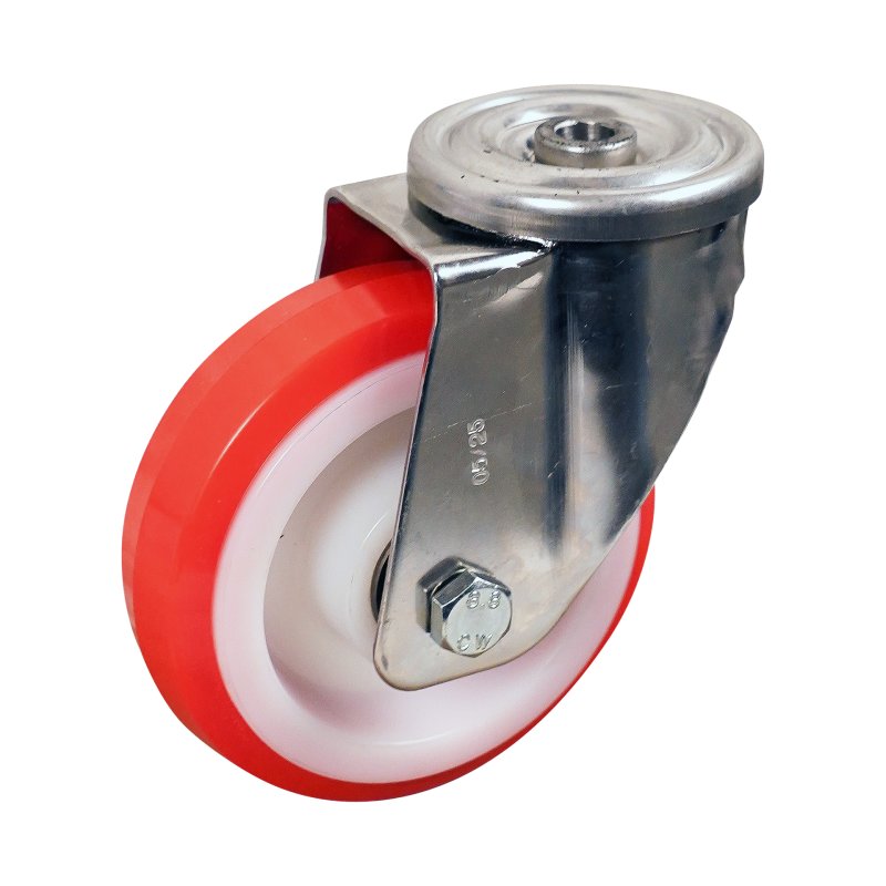 roulette pivotante 125mm série 27 ᠆ 31 trou pour boulon Roulement à billes en inox
