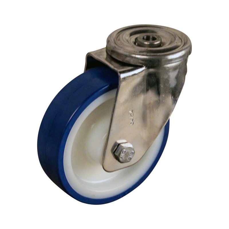 roulette pivotante 125mm série 27 ᠆ 31 trou pour boulon Roulement à billes en inox