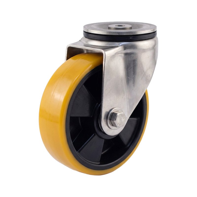 roulette pivotante 160mm série 27 ᠆ 31 trou pour boulon Roulement à billes en inox