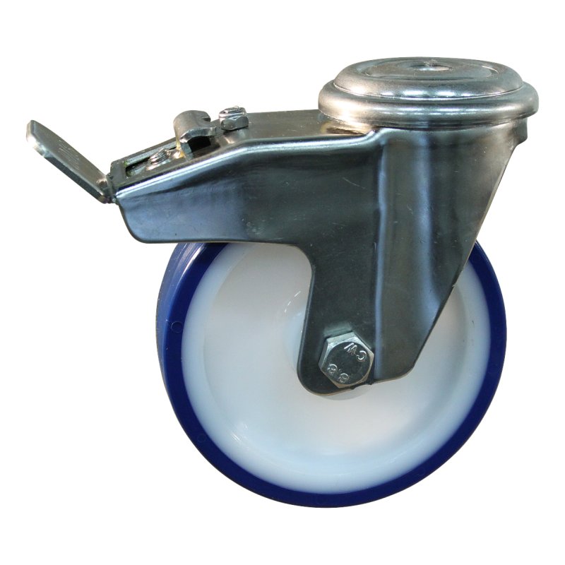 roulette pivotante avec frein 125mm série 27 ᠆ 31 trou pour boulon palier lisse