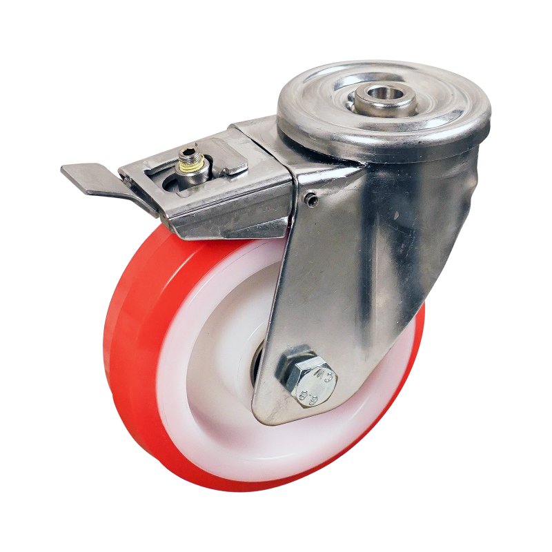roulette pivotante avec frein 125mm série 27 ᠆ 31 trou pour boulon Roulement à billes en inox