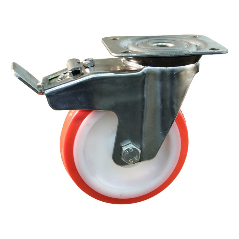 roulette pivotante avec frein 150mm série 27 ᠆ 31 montage de la plaque palier lisse