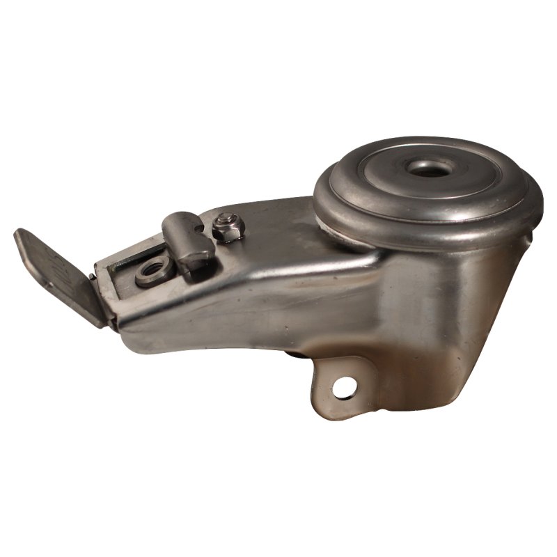 roulette pivotante avec frein 80mm série 27 ᠆ 31 trou pour boulon roulement à aiguilles éxécution inox