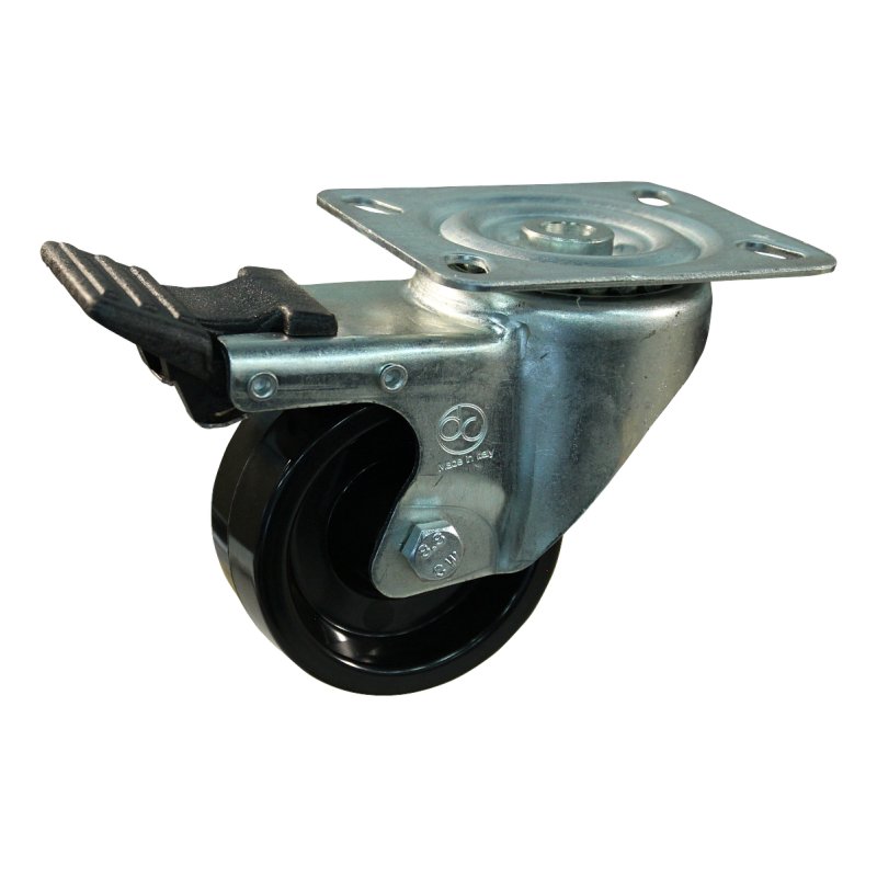 roulette pivotante avec frein 100mm serie 35 ᠆ 09 montage de la plaque palier lisse