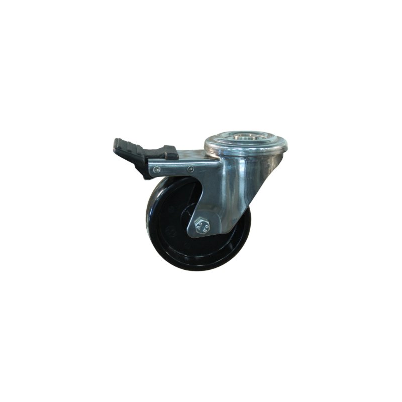 roulette pivotante avec frein 80mm serie 35 ᠆ 09 trou pour boulon palier lisse