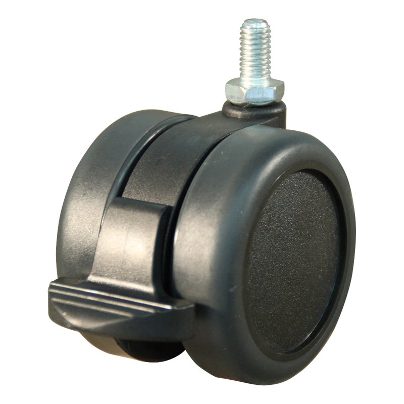 roulette pivotante avec frein 60mm 60mm série 74-73 draadstift M8 palier lisse palier lisse