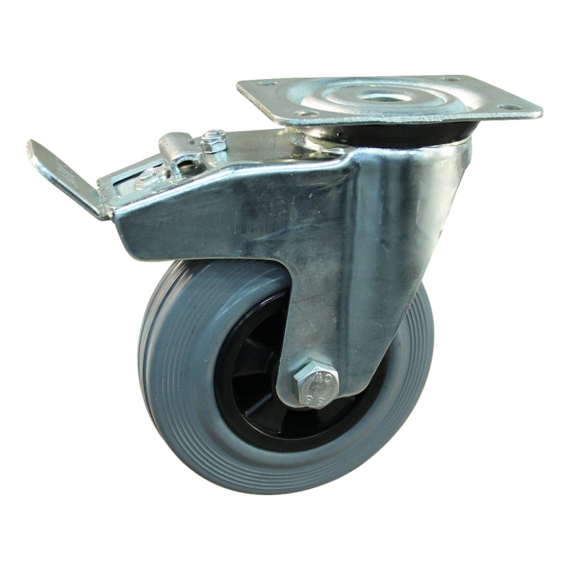 roulette pivotante avec frein 140mm serie 11 ᠆ 91 montage de la plaque palier lisse