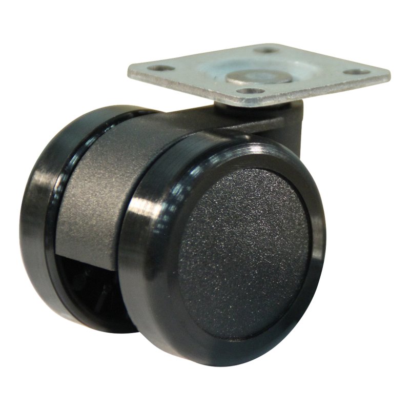 roulette pivotante 42mm série 65-73 montage de la plaque palier lisse
