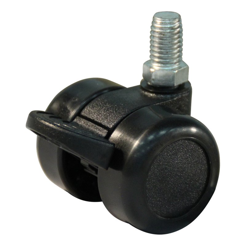 roulette pivotante avec frein 36mm série 65-73 draadstift M10 palier lisse
