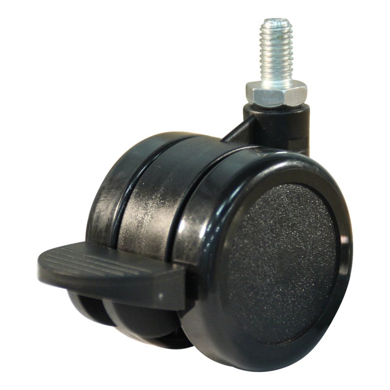 roulette pivotante avec frein 50mm série 65-73 draadstift M8 palier lisse