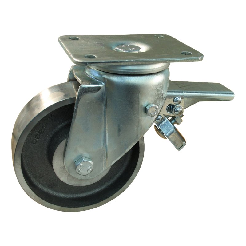 roulette pivotante avec frein 150mm serie 45 ᠆ 19 montage de la plaque palier lisse