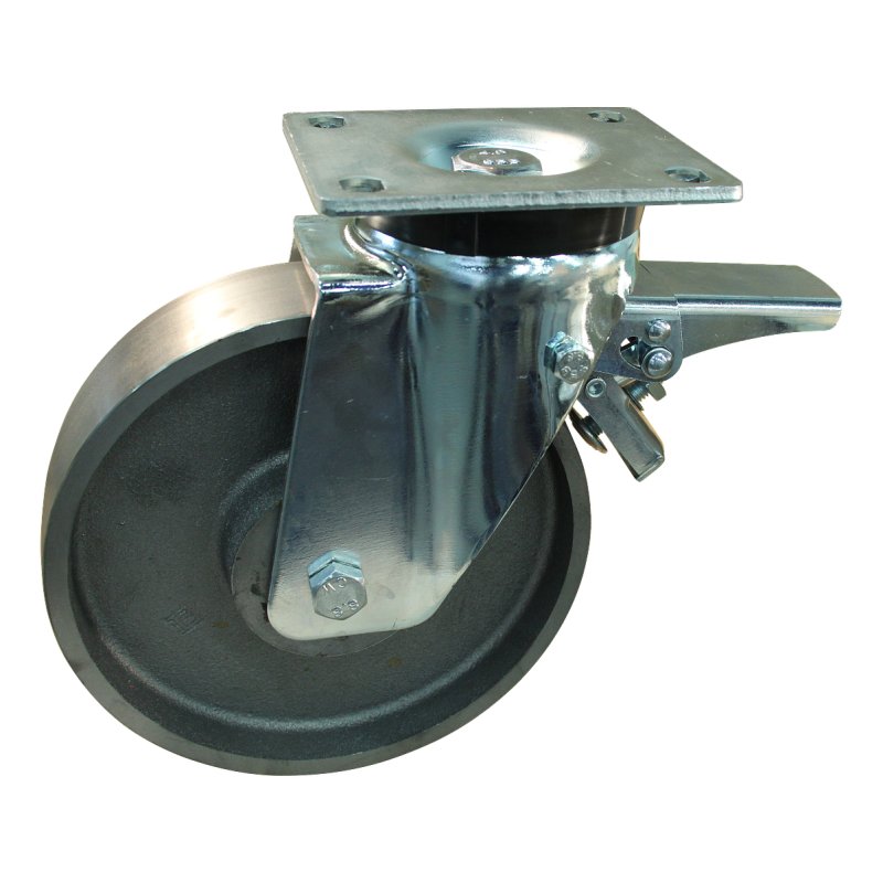 roulette pivotante avec frein 200mm serie 45 ᠆ 19 montage de la plaque palier lisse