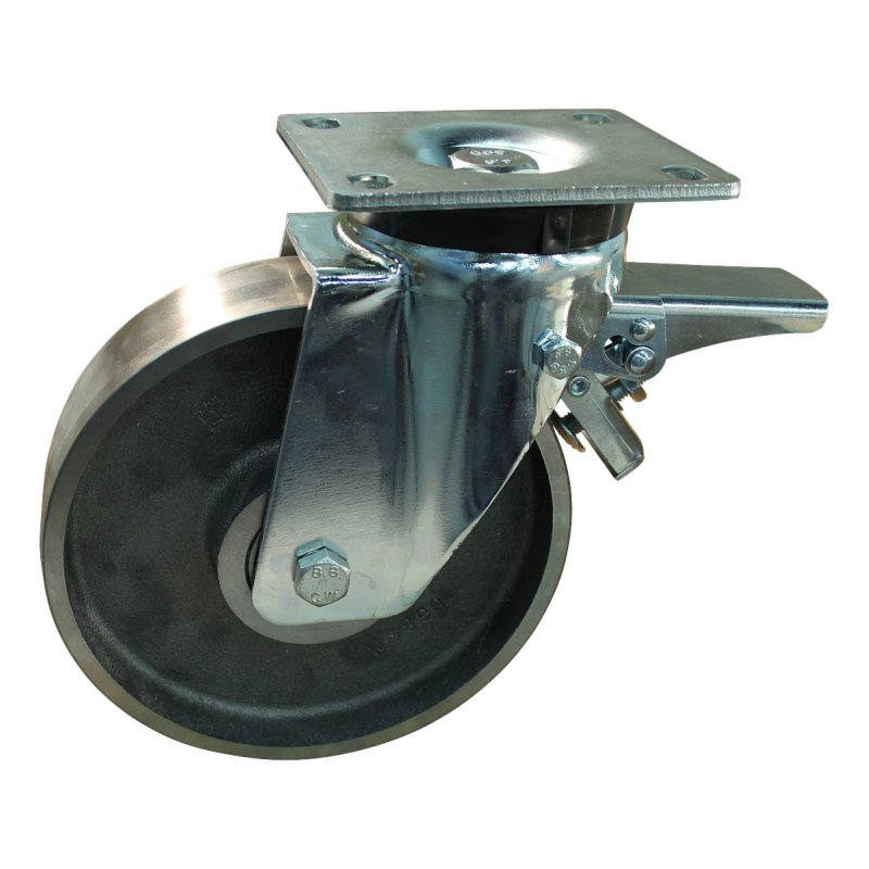 roulette pivotante avec frein 250mm serie 45 ᠆ 19 montage de la plaque roulement à billes
