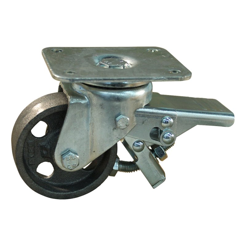 roulette pivotante avec frein 80mm serie 45 ᠆ 19 montage de la plaque palier lisse