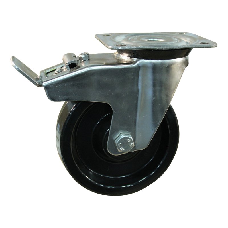 roulette pivotante avec frein 80mm serie 35 ᠆ 31 montage de la plaque palier lisse