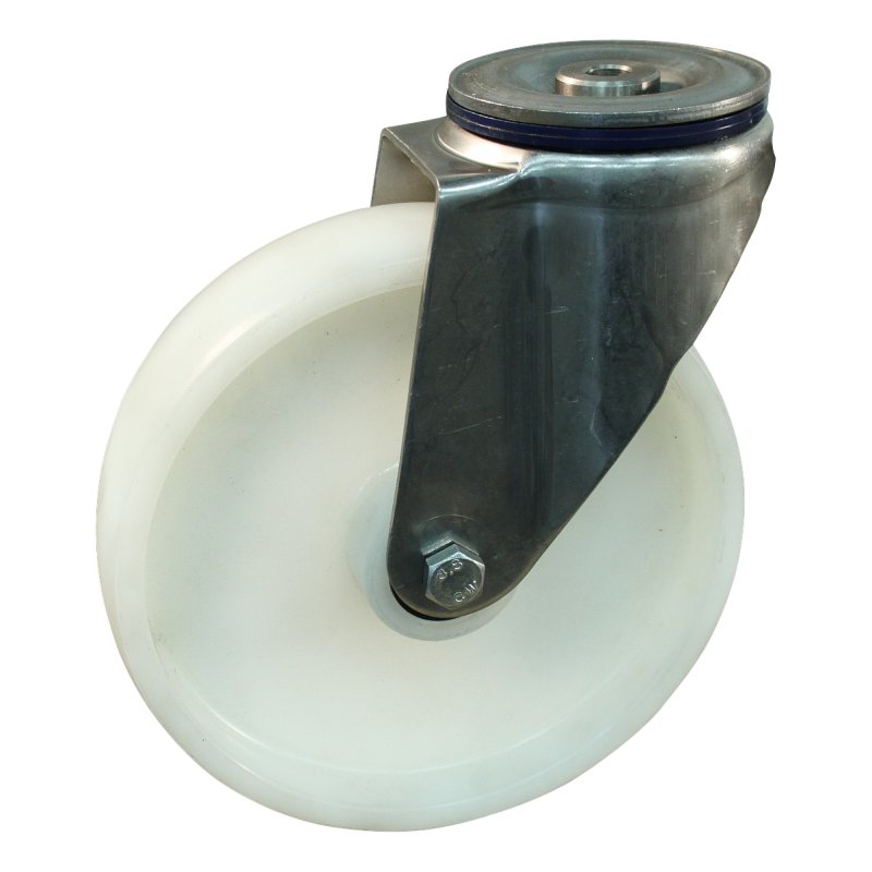 roulette pivotante 200mm serie 34 ᠆ 31 trou pour boulon roulement à aiguilles éxécution inox