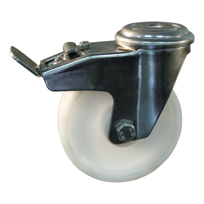 roulette pivotante avec frein 100mm serie 34 ᠆ 31 trou pour boulon palier lisse