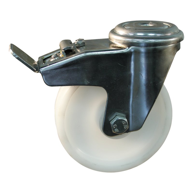 roulette pivotante avec frein 150mm serie 34 ᠆ 31 trou pour boulon palier lisse