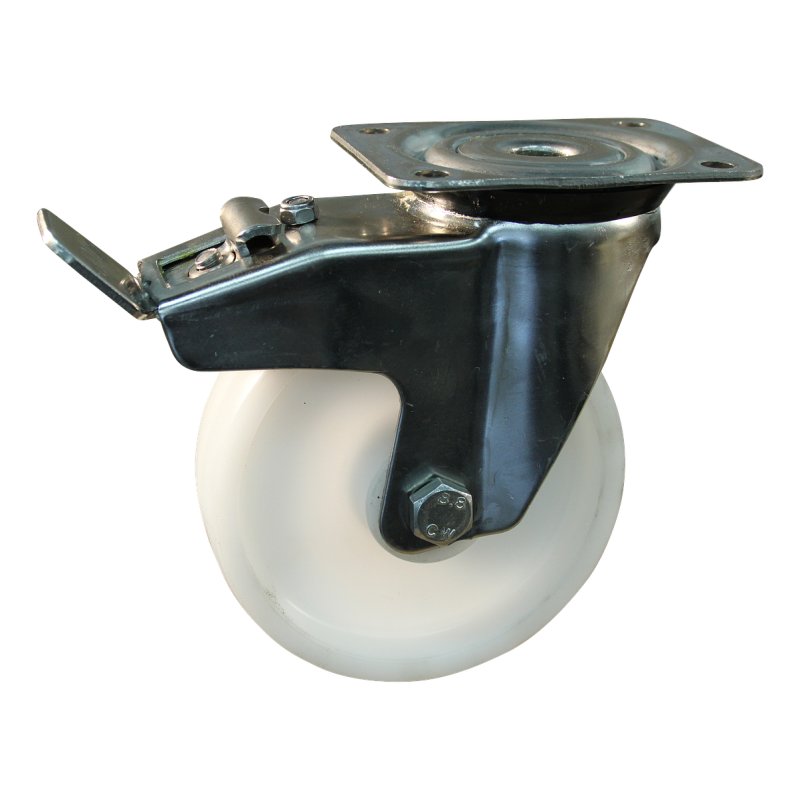 roulette pivotante avec frein 160mm serie 34 ᠆ 31 montage de la plaque palier lisse