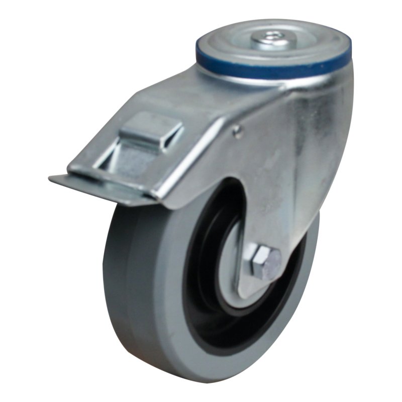 roulette pivotante avec frein 160mm série 14 ᠆ 15 trou pour boulon roulement à billes
