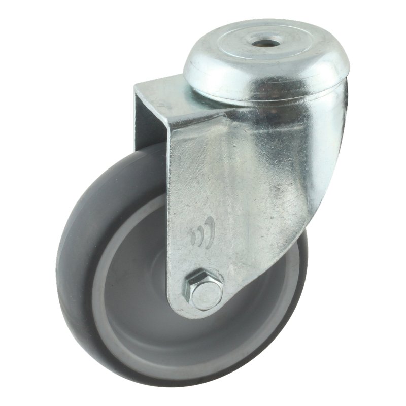 roulette pivotante 125mm série 69-61 trou pour boulon palier lisse