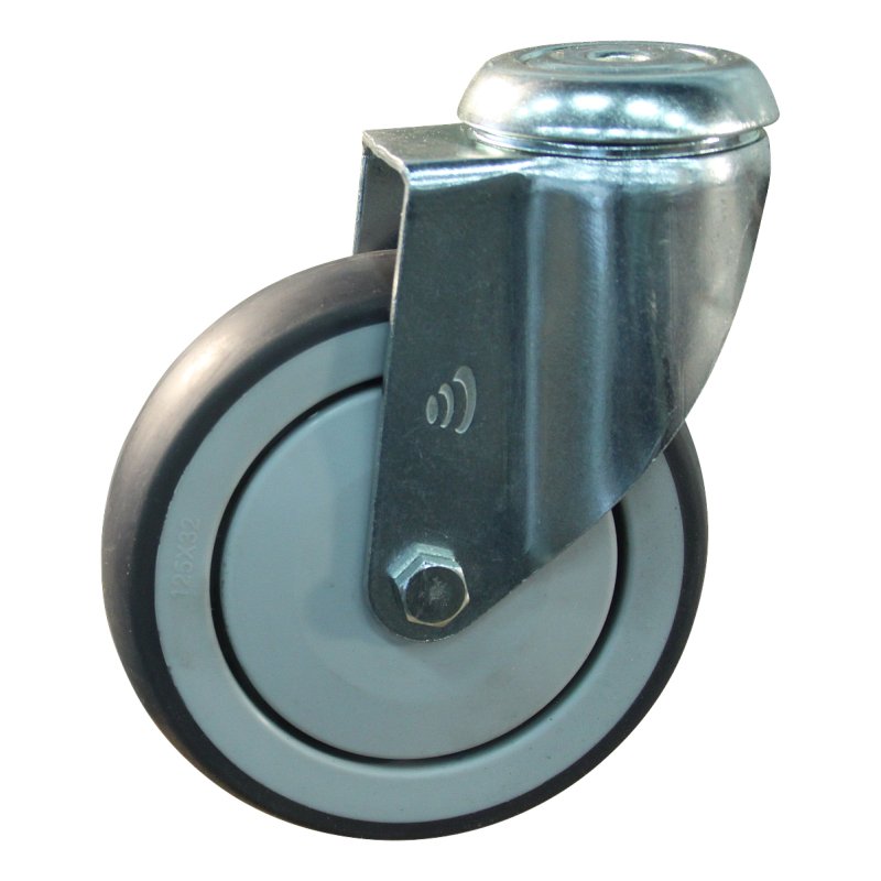 roulette pivotante 125mm série 69-61 trou pour boulon roulement à billes