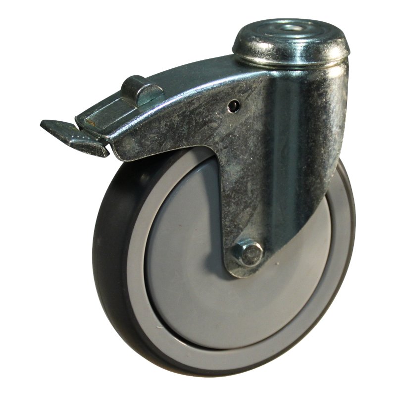 roulette pivotante avec frein 150mm série 69-61 trou pour boulon roulement à billes