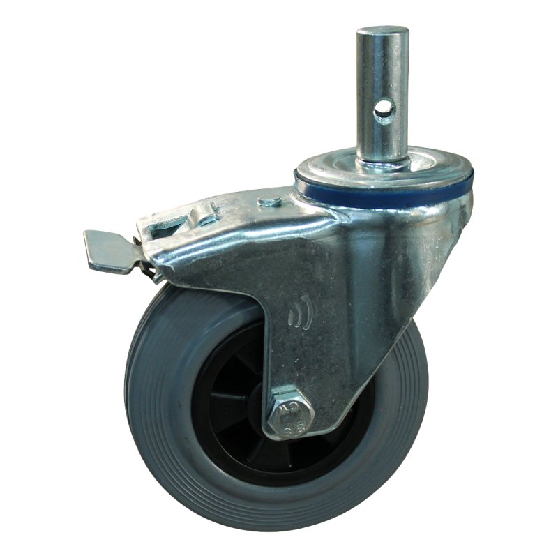 roulette pivotante avec frein 100mm serie 11 ᠆ 15 goupille palier lisse