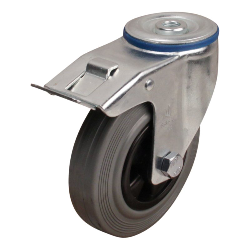 roulette pivotante avec frein 125mm serie 11 ᠆ 15 trou pour boulon roulement à rouleaux