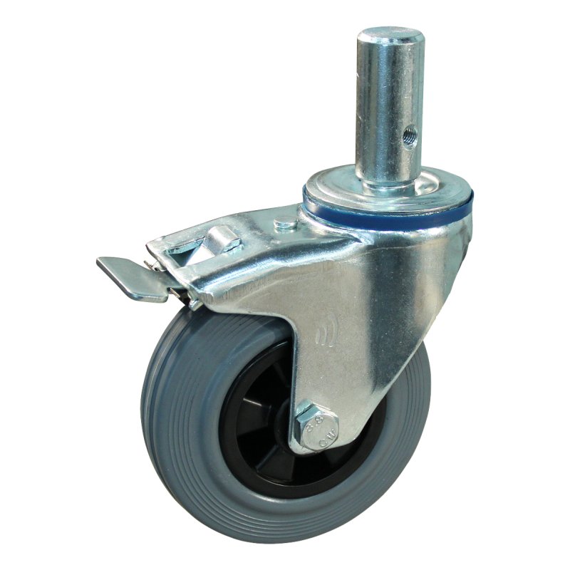 roulette pivotante avec frein 125mm serie 11 ᠆ 15 goupille palier lisse