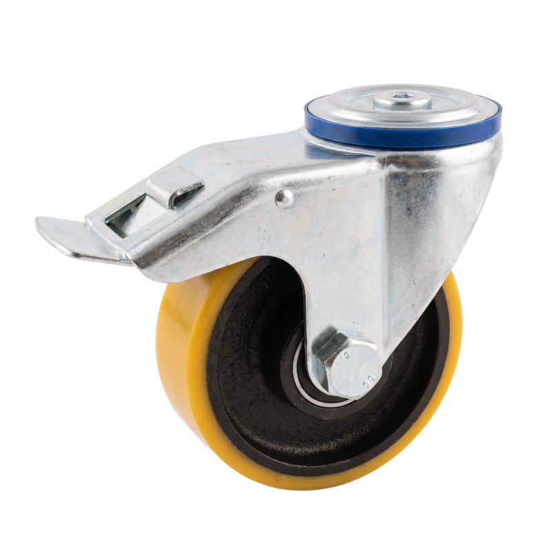 roulette pivotante avec frein 150mm série 28 ᠆ 15 trou pour boulon roulement à billes