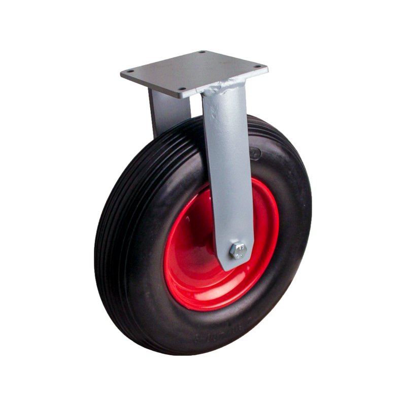 roue + pneu en caoutchouc solide + roulement à rouleaux Ø25 NL75mm métal Rouge 4.00x8 ligne 2.50Ax8 20 montage de la plaque roul