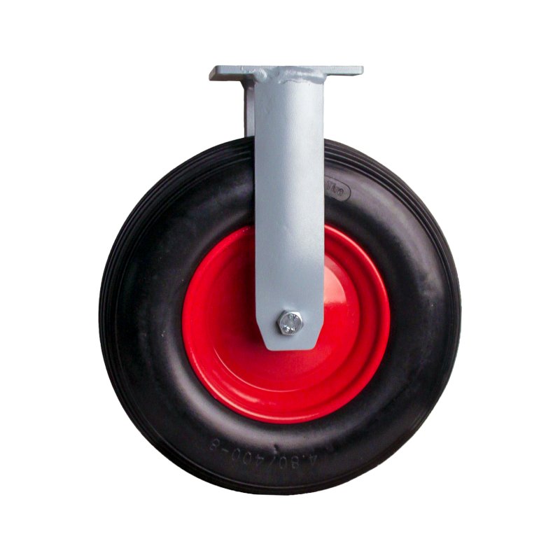 roue + pneu en caoutchouc solide + roulement à rouleaux Ø25 NL75mm métal Rouge 4.00x8 ligne 2.50Ax8 20 montage de la plaque roul