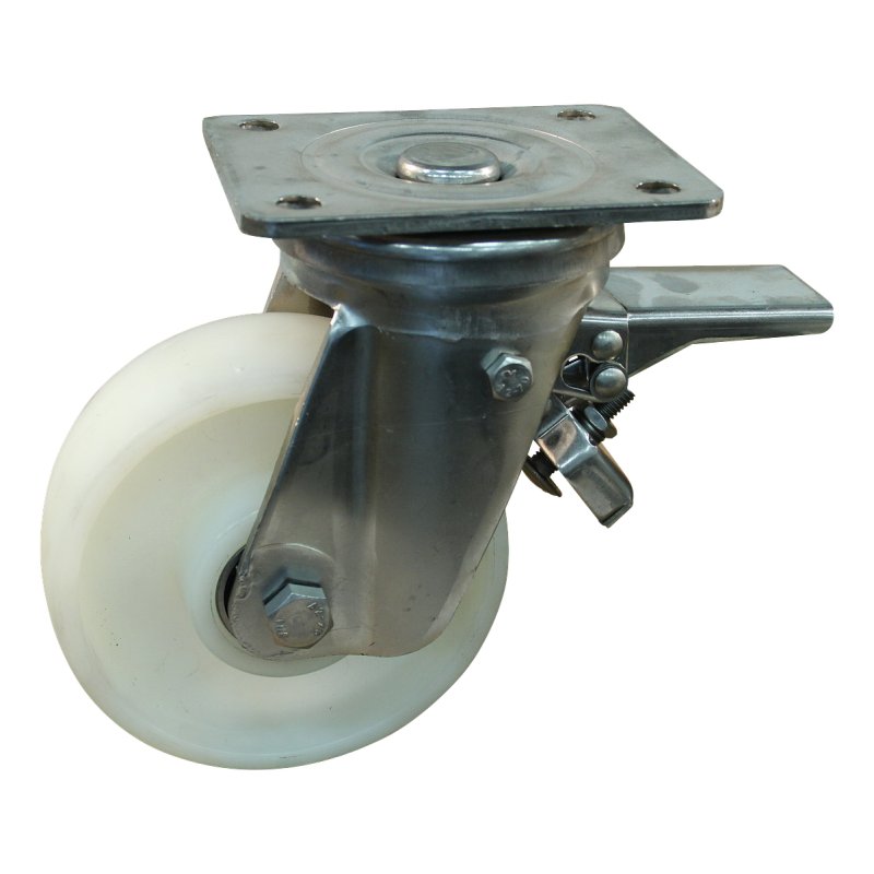 roulette pivotante avec frein 200mm serie 33 ᠆ 36 montage de la plaque Roulement à billes en inox