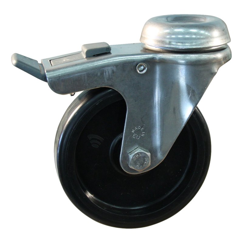 roulette pivotante avec frein 100mm serie 65 ᠆ 37 trou pour boulon palier lisse