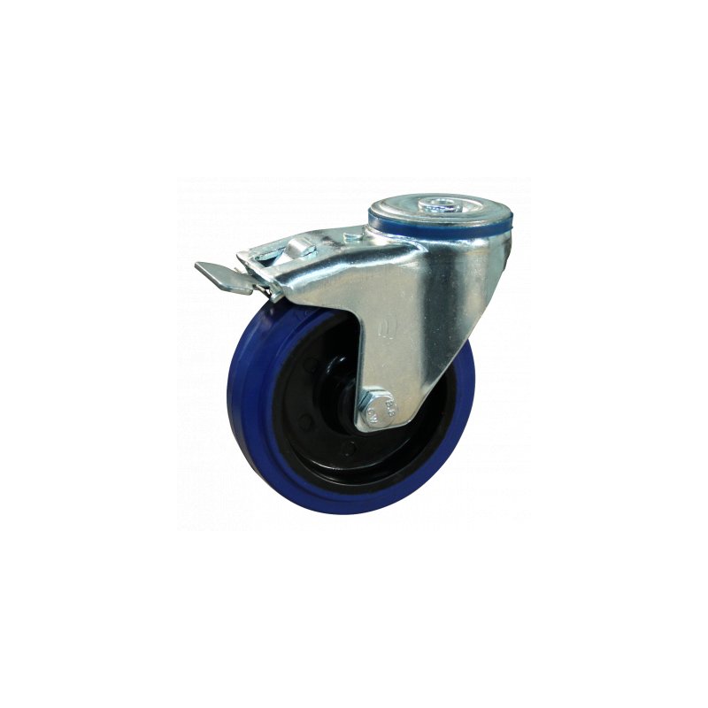 roulette pivotante avec frein 125mm série 13 ᠆ 15 trou pour boulon roulement à billes
