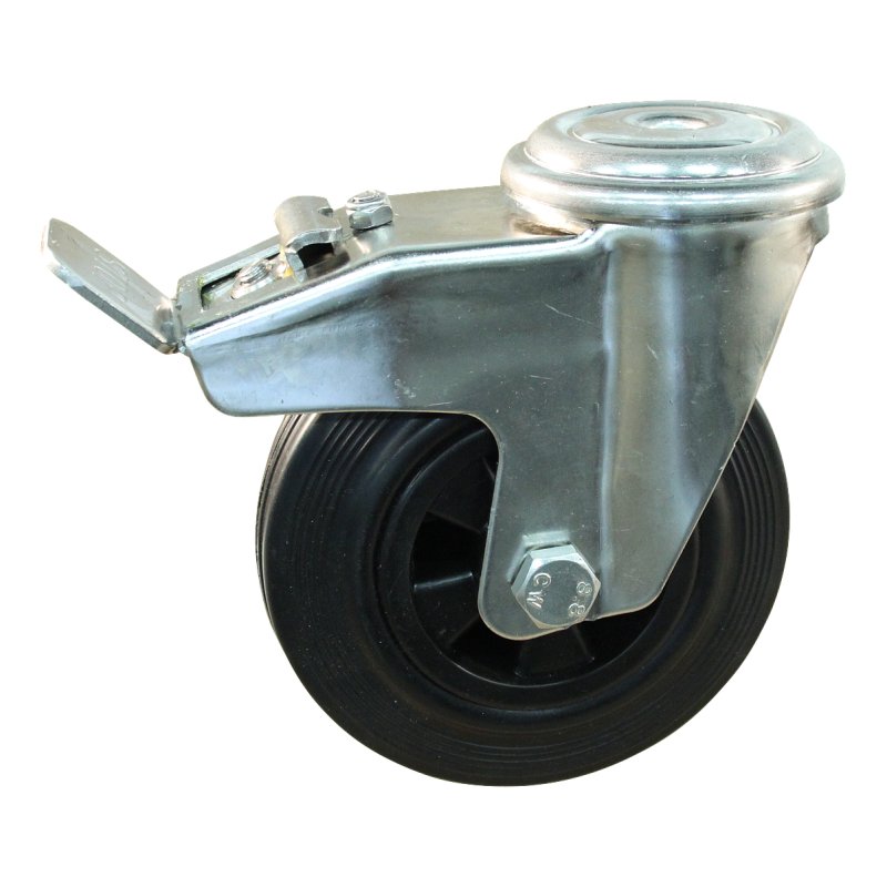 roulette pivotante avec frein 125mm série 01 ᠆ 31 trou pour boulon palier lisse