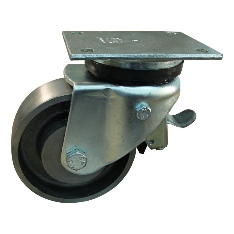 roulette pivotante avec frein 130mm serie 45 ᠆ 14 montage de la plaque palier lisse