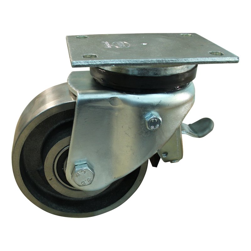 roulette pivotante avec frein 130mm serie 45 ᠆ 14 montage de la plaque roulement à billes
