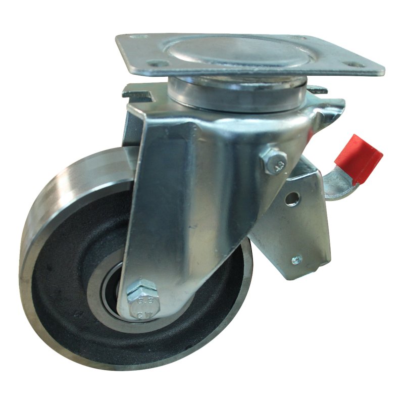 roulette pivotante avec frein 175mm serie 45 ᠆ 14 montage de la plaque roulement à billes
