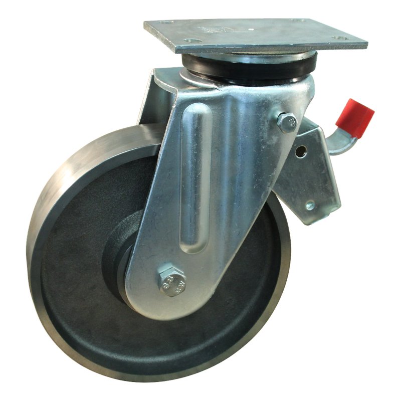 roulette pivotante avec frein 250mm serie 45 ᠆ 14 montage de la plaque roulement à billes
