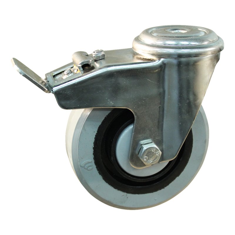 roulette pivotante avec frein 160mm série 14 ᠆ 31 trou pour boulon Roulement à billes en inox