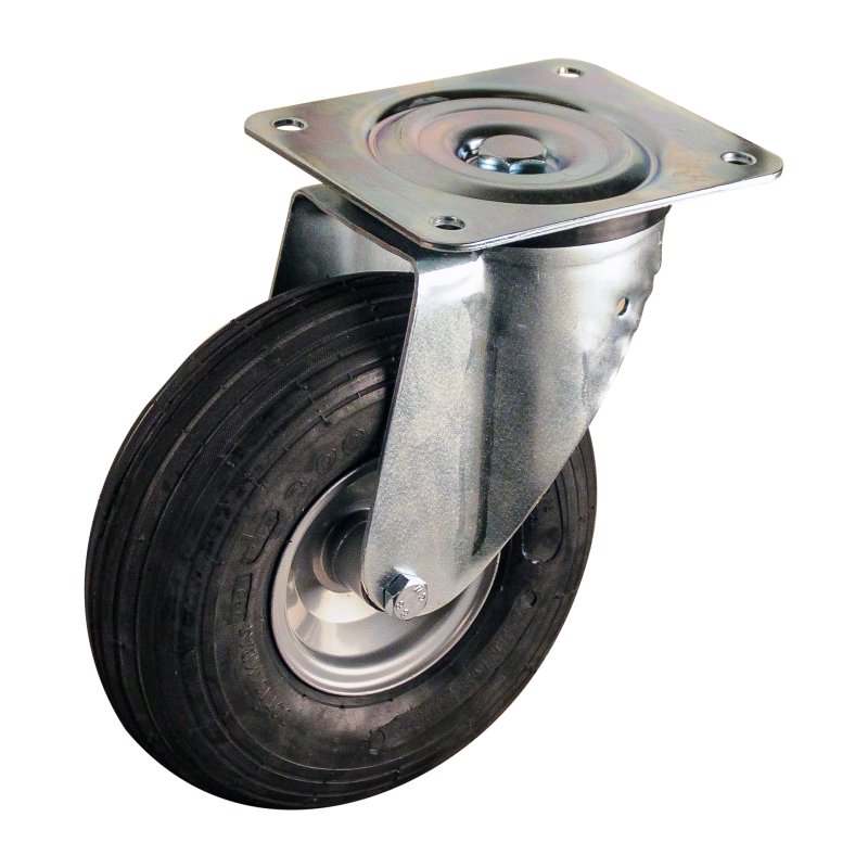 roulette pivotante 3.00-4 2.10x4 ET0 NL69mm métal V-5501 gris 91 montage de la plaque roulement à rouleaux