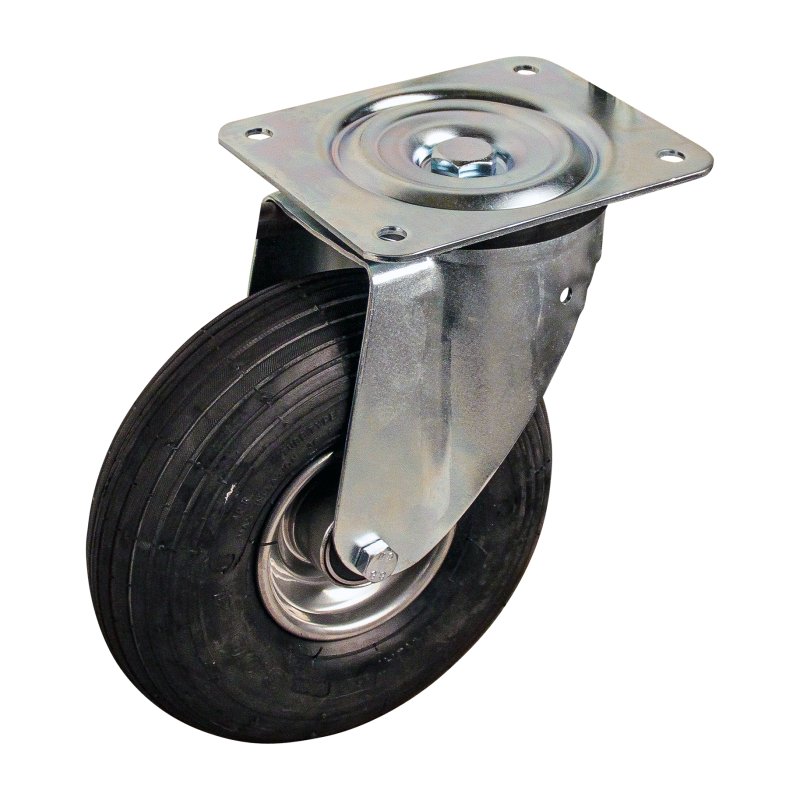 roulette pivotante 3.00-4 2.10x4H2 ET0 NL75mm métal V-5501 gris 91 montage de la plaque roulement à billes