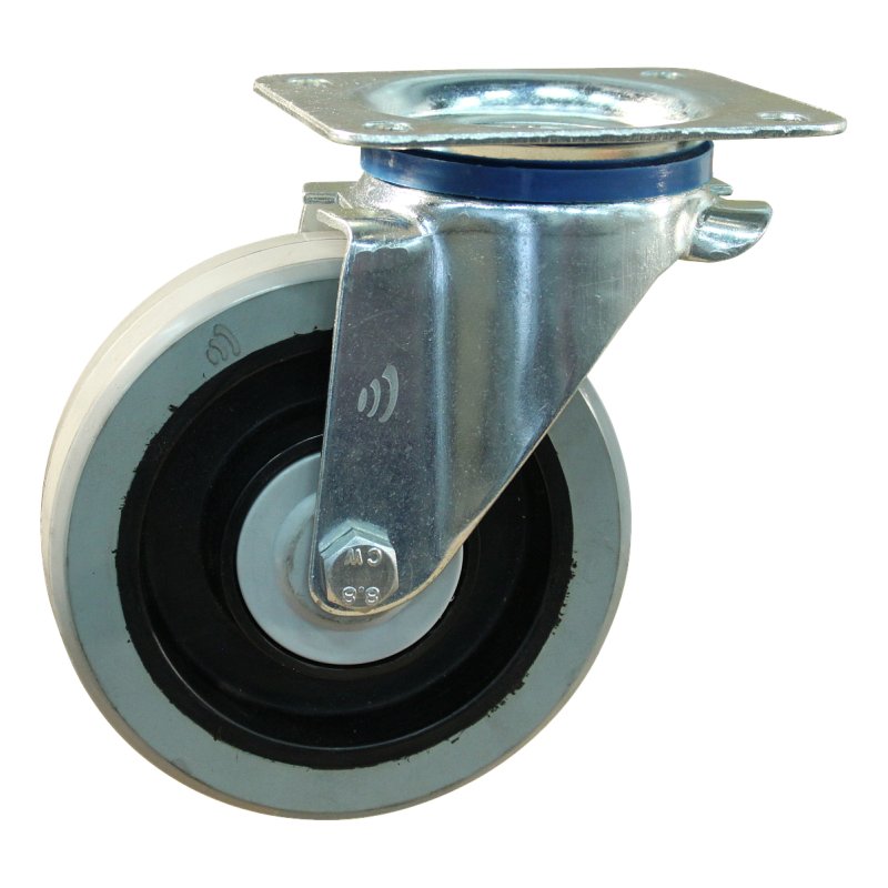 roulette pivotante 200mm série 14 ᠆ 12 plaatbevestiging met uitsparing richtingvastzetter roulement à billes