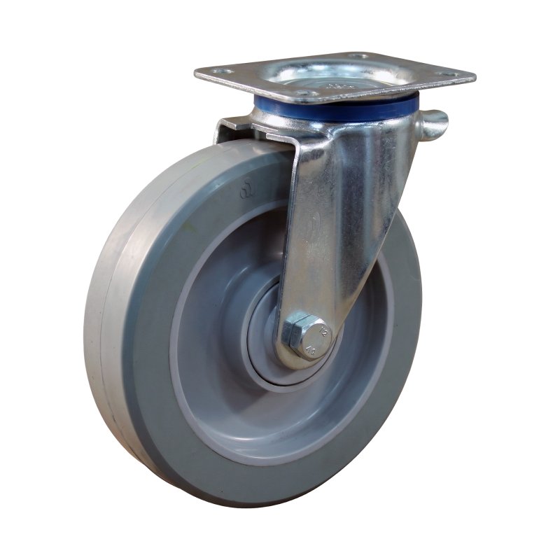 roulette pivotante 200mm série 14 ᠆ 12 plaatbevestiging met uitsparing richtingvastzetter roulement à billes