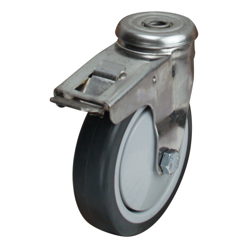 roulette pivotante avec frein 125mm serie 19 ᠆ 30 trou pour boulon roulement à billes