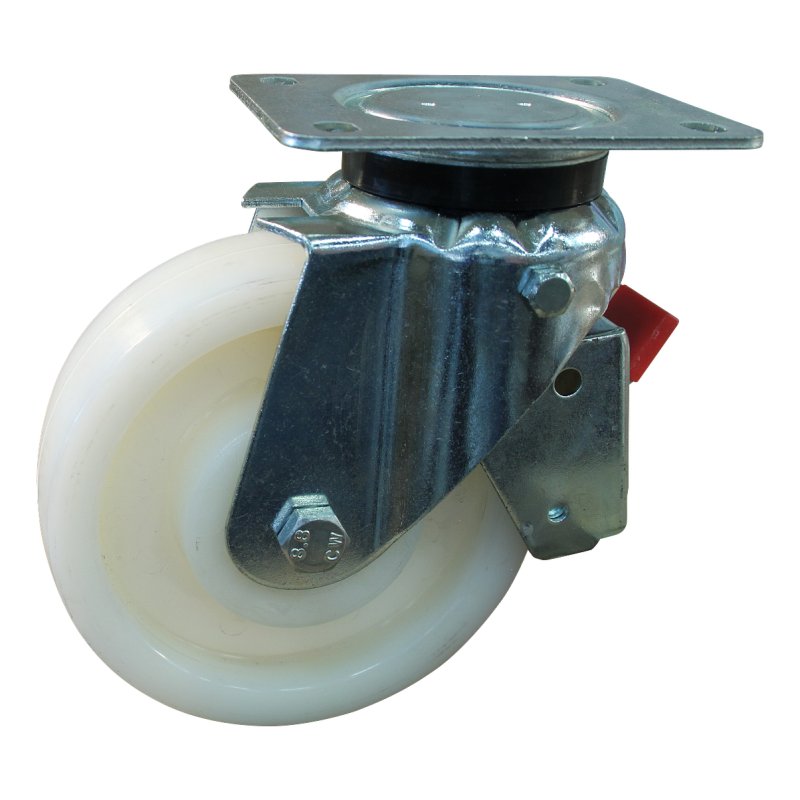 roulette pivotante avec frein 160mm serie 33 ᠆ montage de la plaque palier lisse