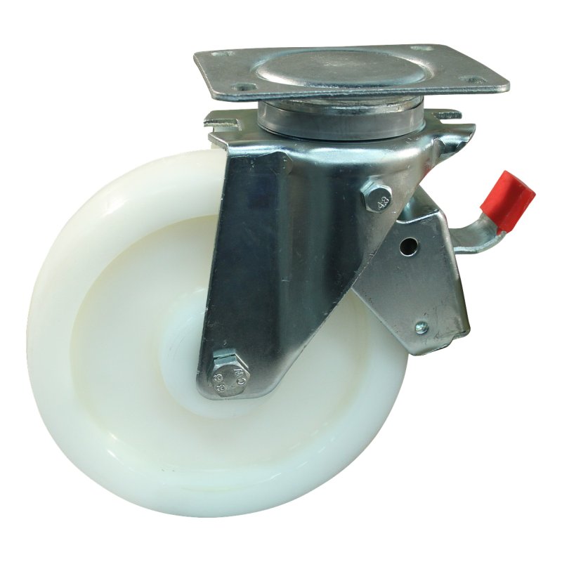 roulette pivotante avec frein 200mm serie 33 ᠆ 14 montage de la plaque palier lisse